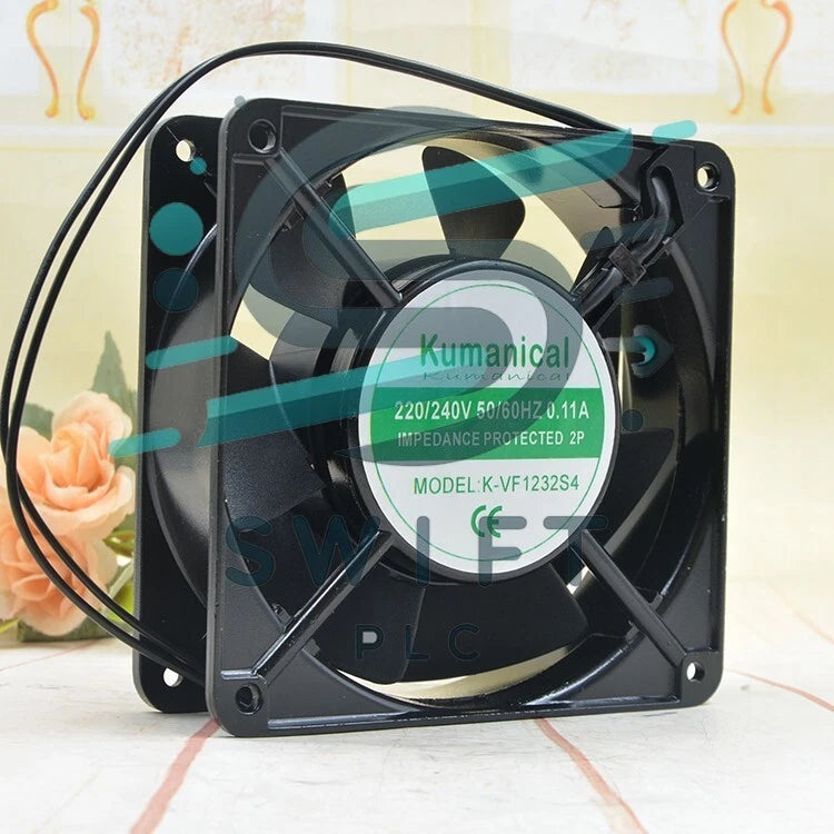 1 PCS Kumanical Fan K-VF1232S4 AC220V 12038 12CM 2 Wire Aluminum frame fan