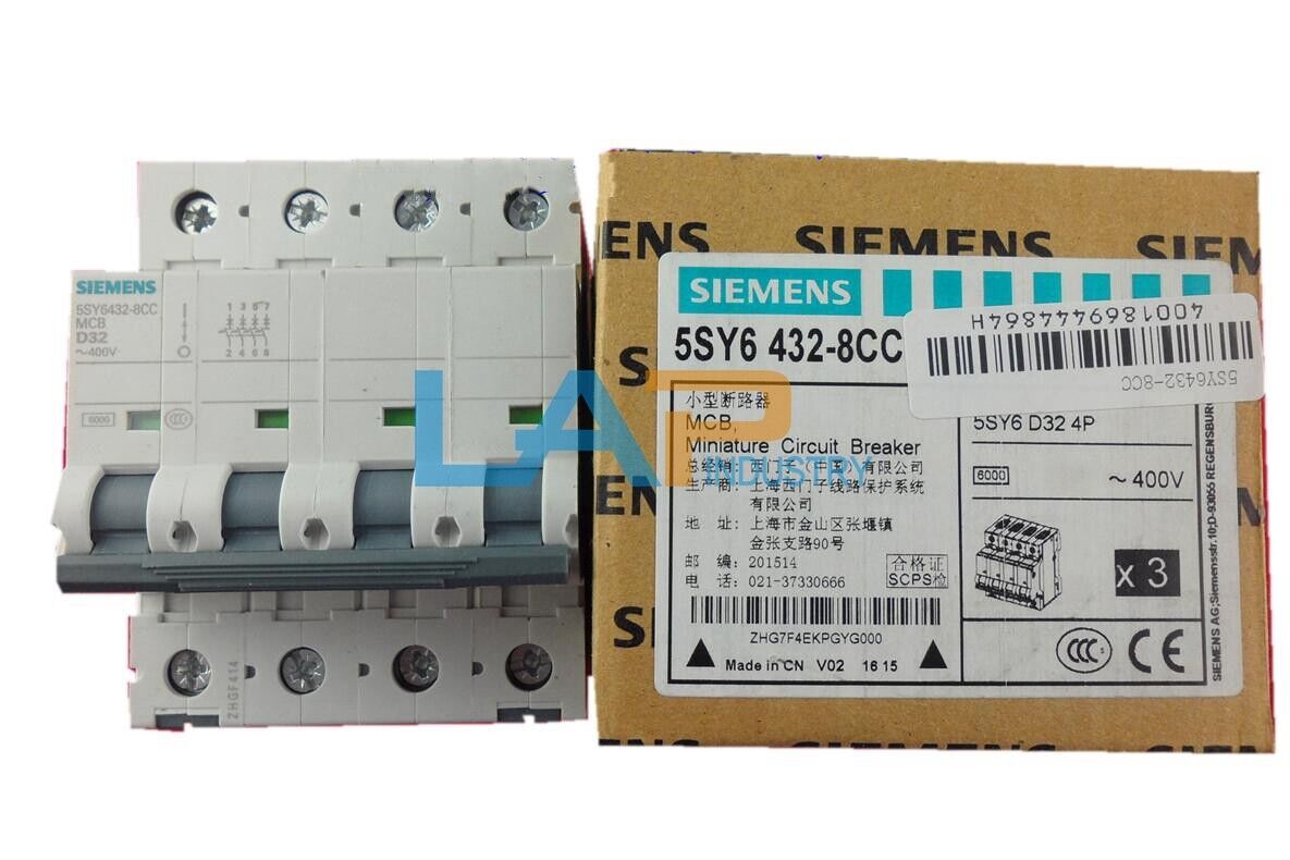 new QTY:1 FOR SIEMENS Air switch Circuit Breaker 5SY6432-8CC 4P 32A