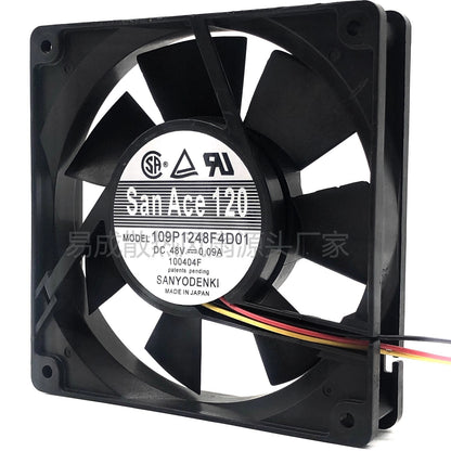 Sanyo 109P1248F4D01 DC48V 0.09A 12025 12CM 3-Wire Inverter Cooling Fan