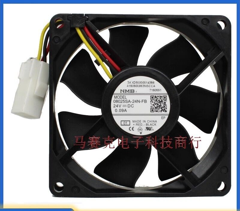 new NMB 08025SA-24N-FB 24V 0.09A 8025 8cm 3-Wire Inverter Cooling Fan