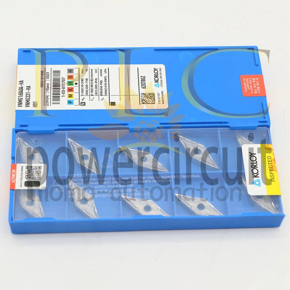 10PCS/BOX~KORLOY VNMG160404-HA H01 Carbide Inserts CNC TOOL ~