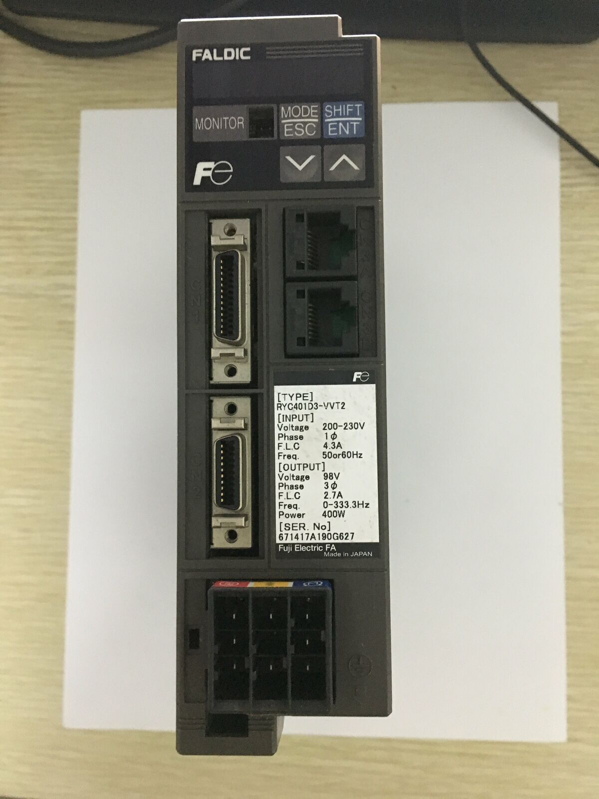 Used FUJI Servo Driver RYC401D3-VVT2 – Tested and in Good Condition - FUJI