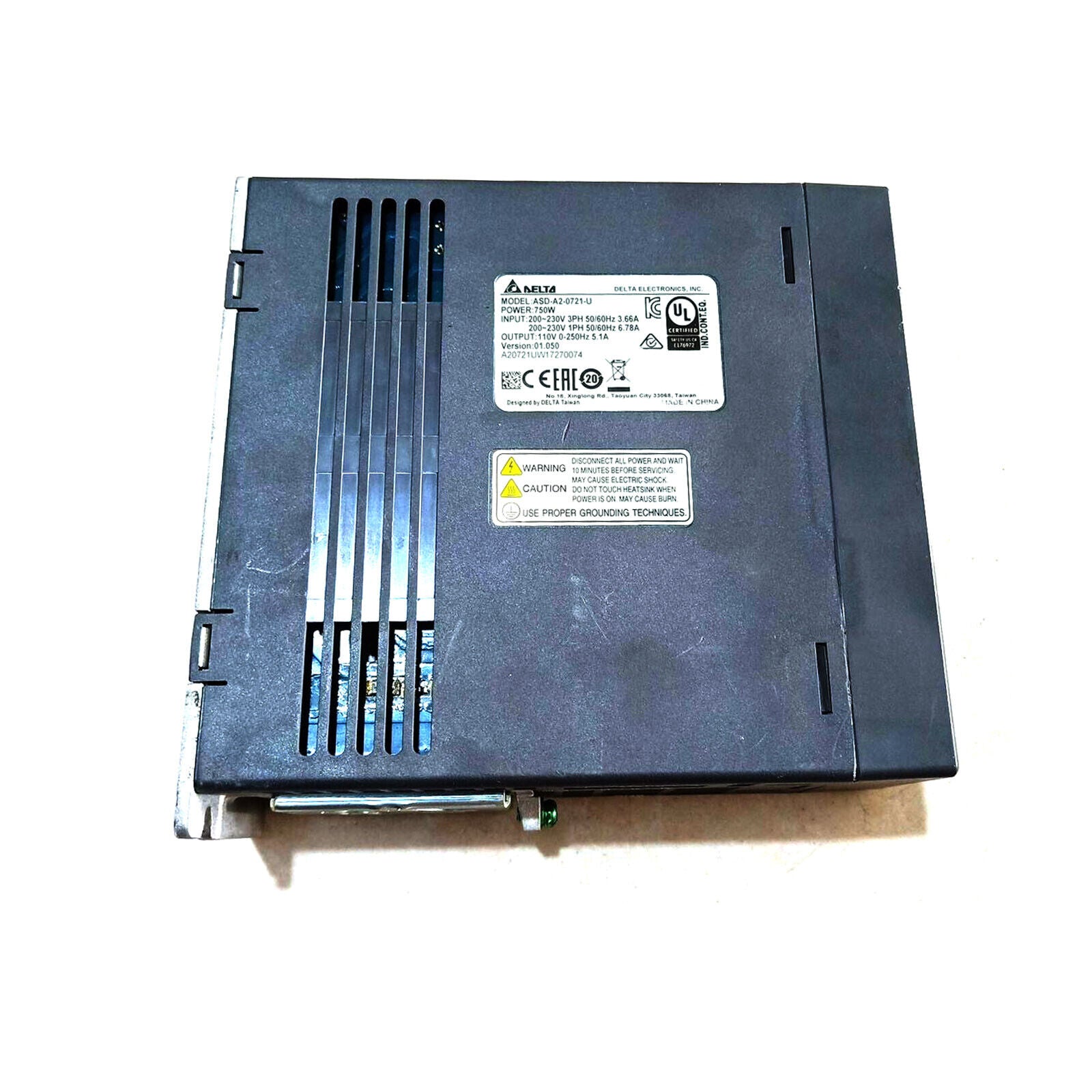 new   DELTA ASD-A2-0721-U SERVO DRIVE 750W 200/230V 3 PHASE PLC 110V/250HZ DELTA