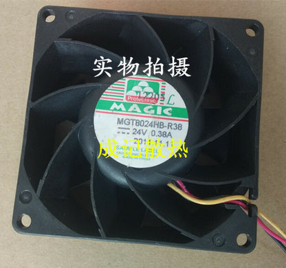 1pcs MGT8024HB-R38 8038 24v 0.38A 3-wire cooling fan
