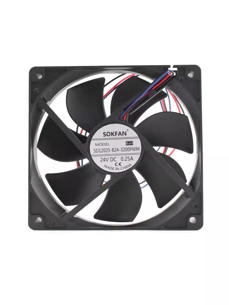 SOKFAN SD12025-B24-3200PWM D24V 17A 120*120*25MM 3-Wire Axial Cooling Fan