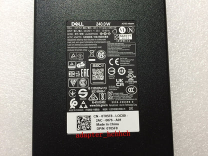 Dell 19.5V 12.31A AC Adapter for Alienware m15 R7 LA240PM190 Laptop