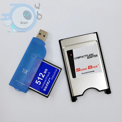 3 piece set CNC 512MB CF CF card+CF-PCMCIA adapter+SSK USB2.0 card reader