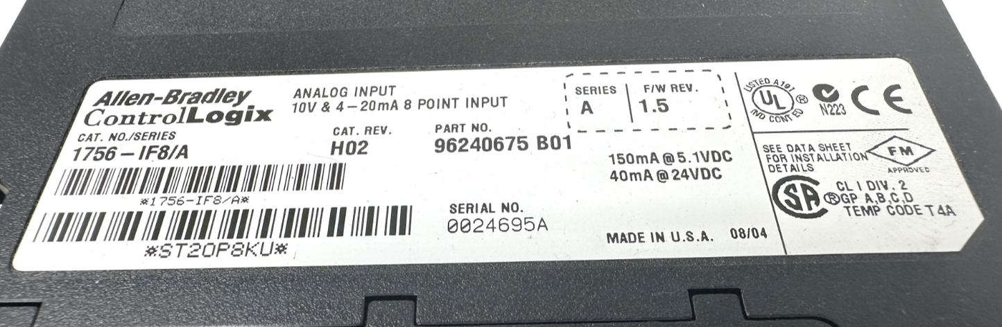 used Allen-Bradley 1756-IF8 Input Module - ALLEN-BRADLEY