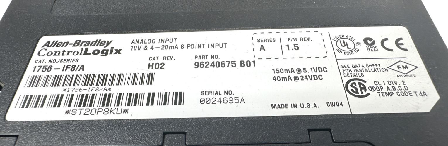 used Allen-Bradley 1756-IF8 Input Module