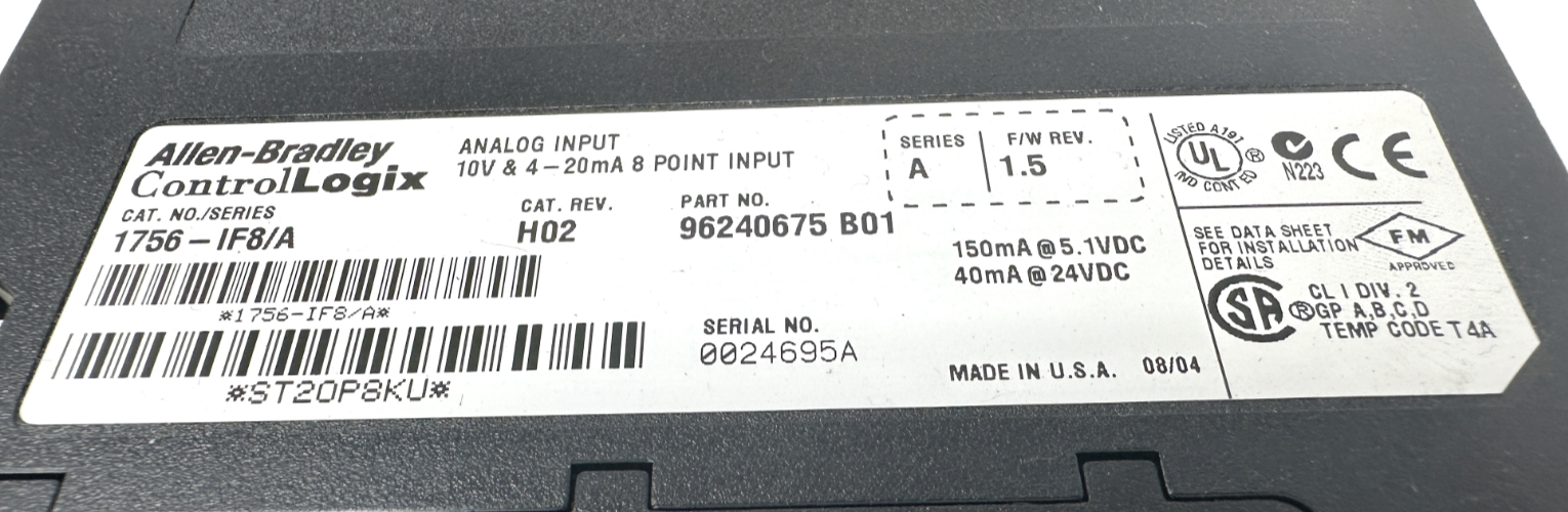 used Allen-Bradley 1756-IF8 Input Module - ALLEN-BRADLEY