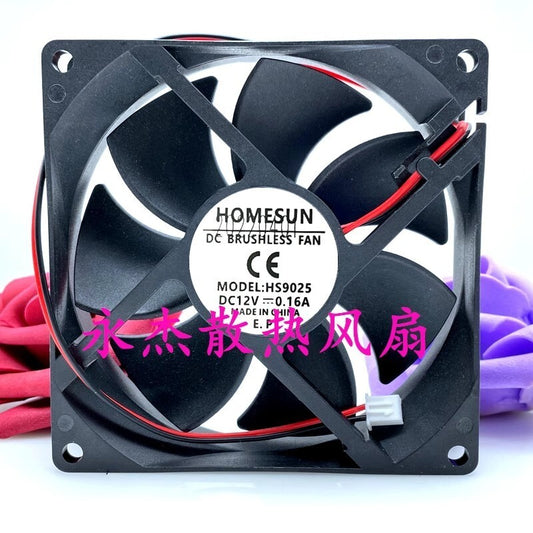 HOMESUN HS9025 DC12V 0.16A 9CM 2-Pin Mute Cooling Fan