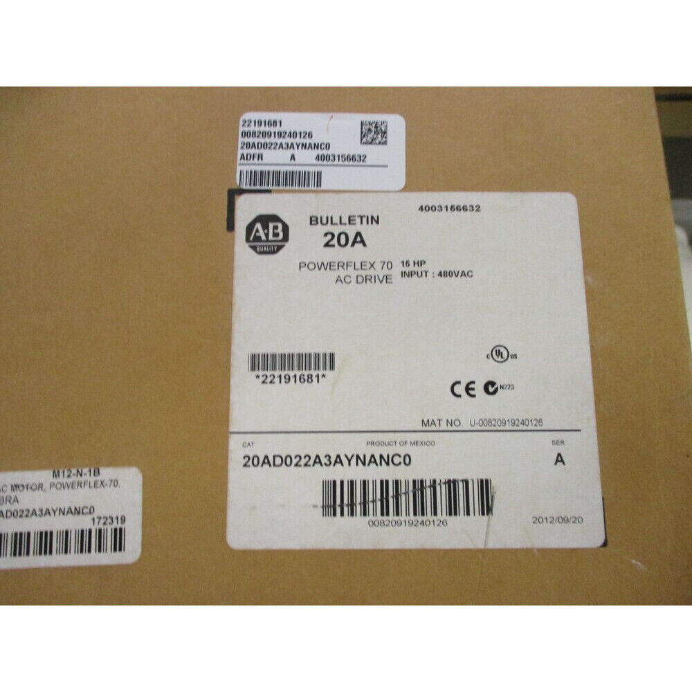 ABBott PowerFlex 70 AC Drive 22 A at 15 Hp 20A Spot Goods - ABBOTT