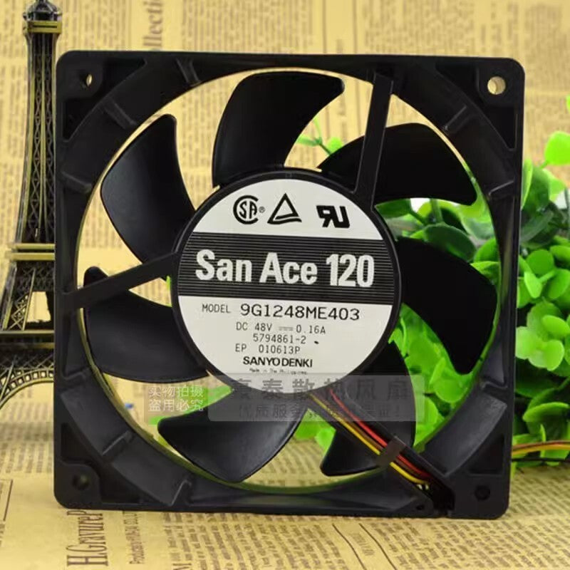 Sanyo 9G1248ME403 12025 DC48V 0.16A 12CM 4-Wire Inverter Cooling Fan