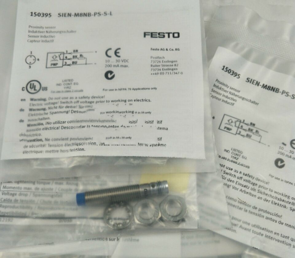 Festo SIEN-M8NB-PS-S-L 150395 Proximity Sensor One Free Shipping