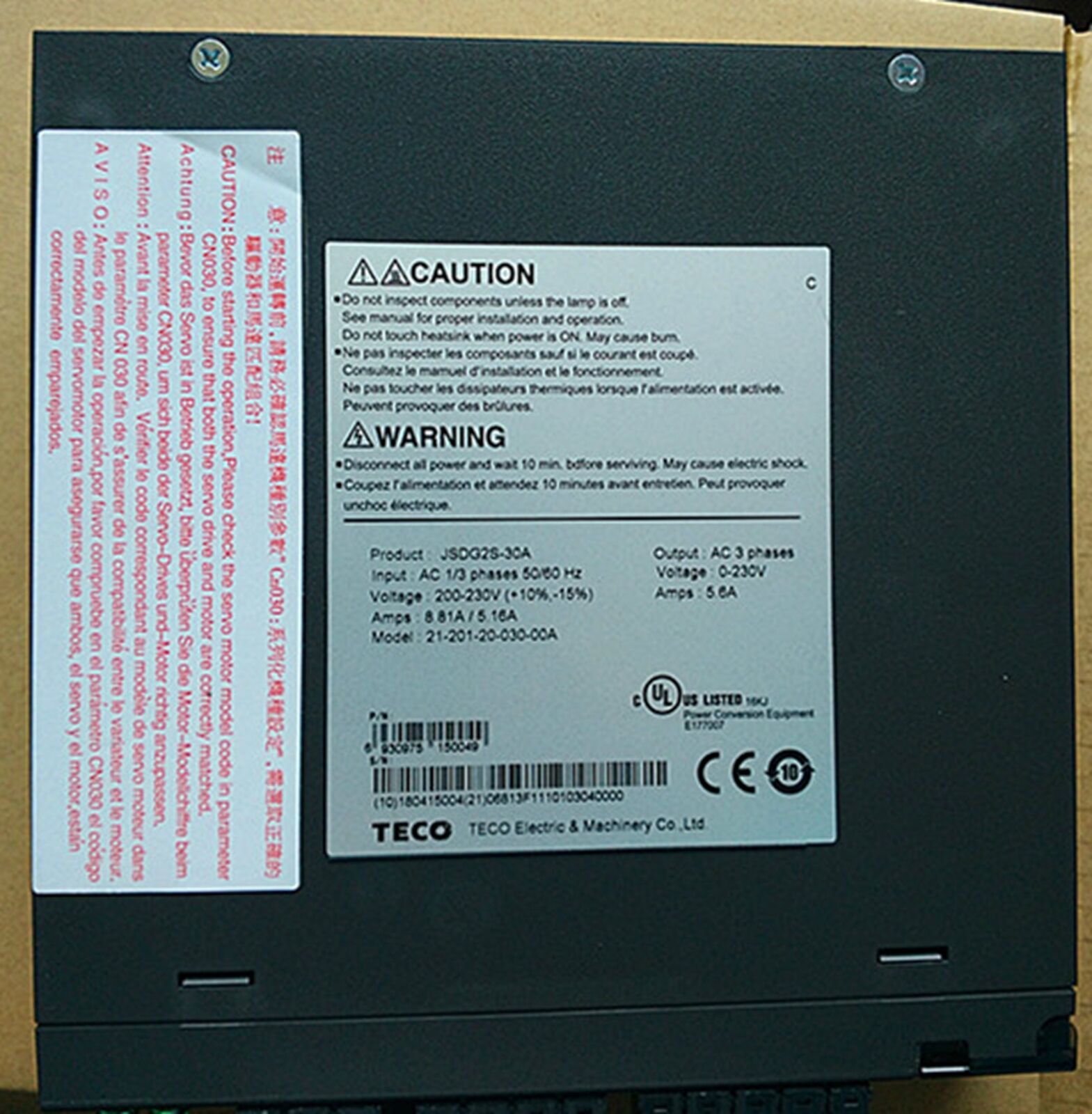 new  TECO JSDG2S-30A Servo Drive TECO