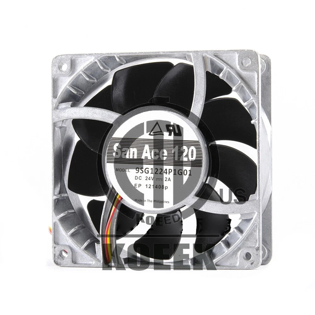 1PC Sanyo Denki San Ace 9SG1224P1G01 Cooling Fan 24VDC 2A Aluminum Frame 4Pin