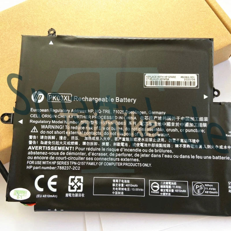 PK03XL Battery For HP Spectre Pro X360 Spectre 13 HSTNN-DB6S 6789116-005Origina