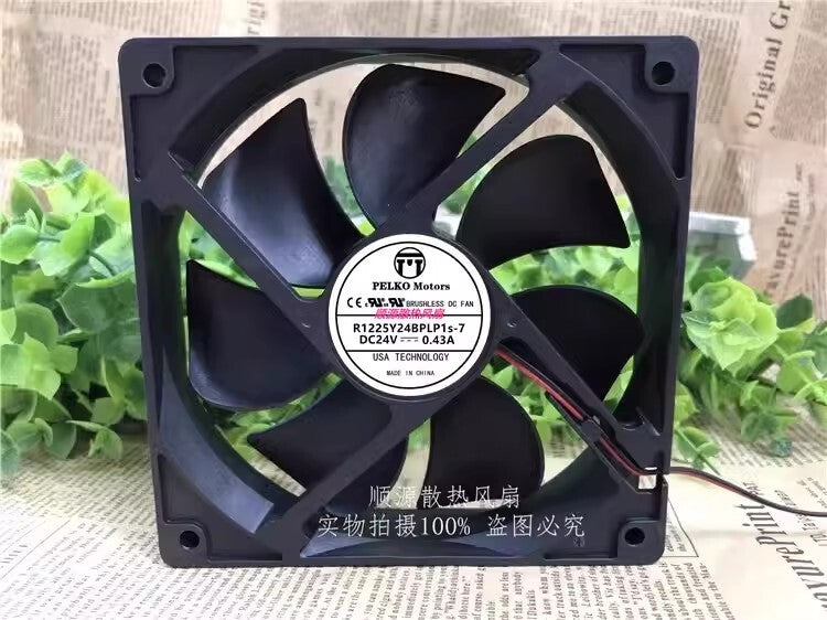 PELKO Motors R1225Y24BPLP1s-7 12025 DC24V 0.43A 12CM 2-Wire Silent Cooling Fan