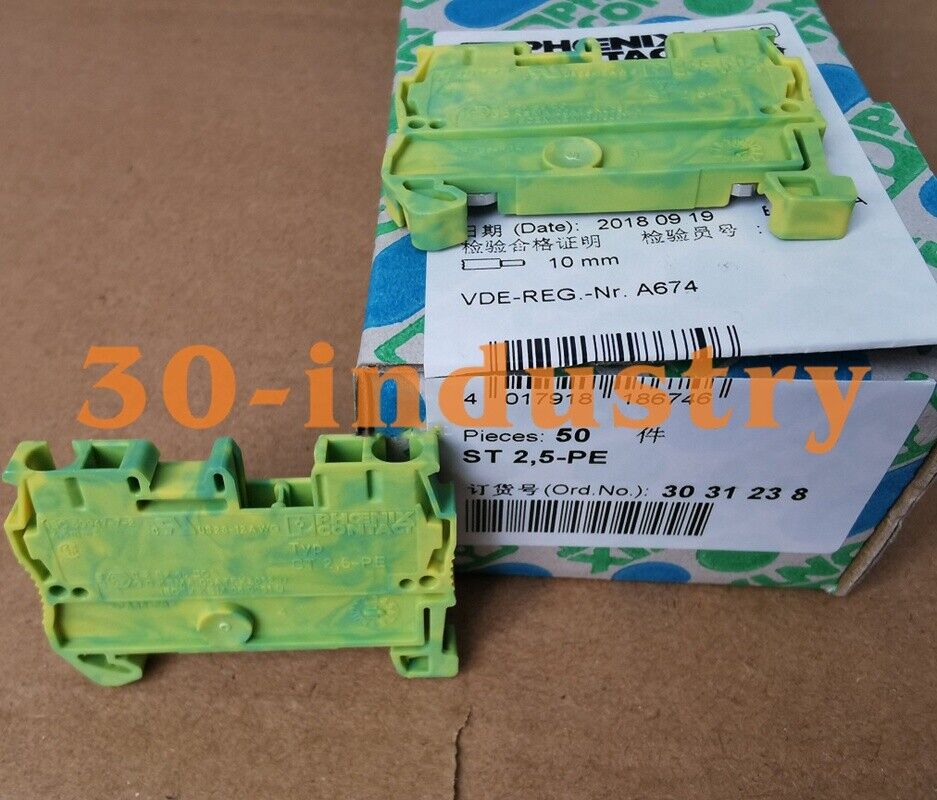 50PCS Box NEW Phoenix ST 2.5-PE Spring Ground Terminal 3031238 - PHOENIX