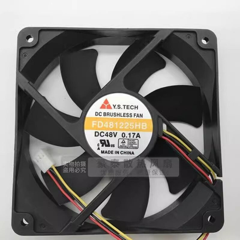 1PCS FD481225HB 12025 DC48V 0.17A 12CM 3-Pin Dual Ball-Bearing Server ventilator