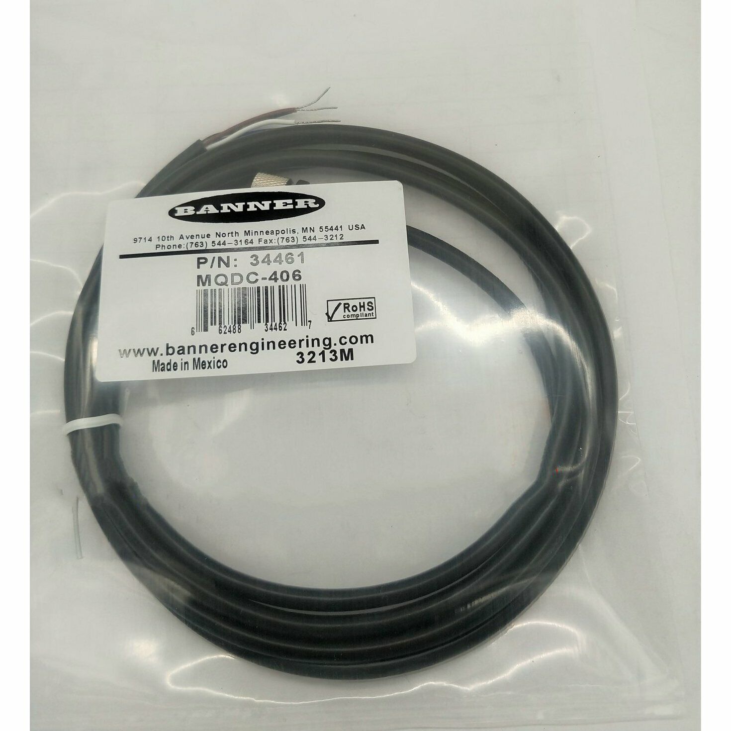 new one  BANNER MQDC-406 Sensor connection line spot stock