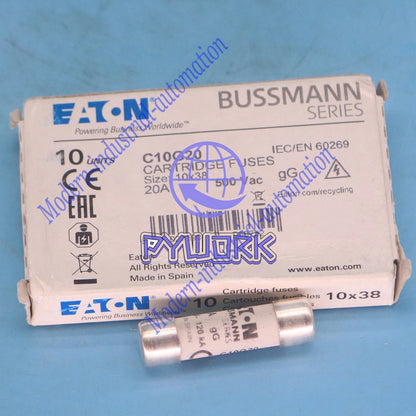 10pc eaton Bussmann C10G20 (20Amp) 20A 500Vac Cartridge Fuse 10x38mm #YP1