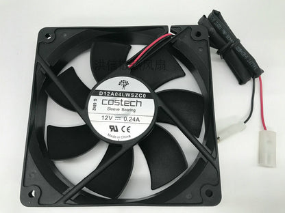 COSTECH Sleeve Bearing 12025 D12A04LWSZC0 12V 0.24A cooling fan