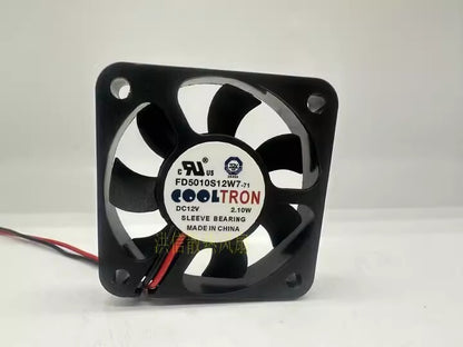 new 1PCS COOLTRON FD5010S12W7-71 5010 DC12V 2.10W 5CM 2-Wire Silent Cooling Fan