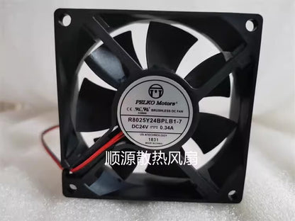 1PCS R8025Y24BPLB1-7 8025 DC24V 0.34A 2-Wire Inverter Cooling Fan