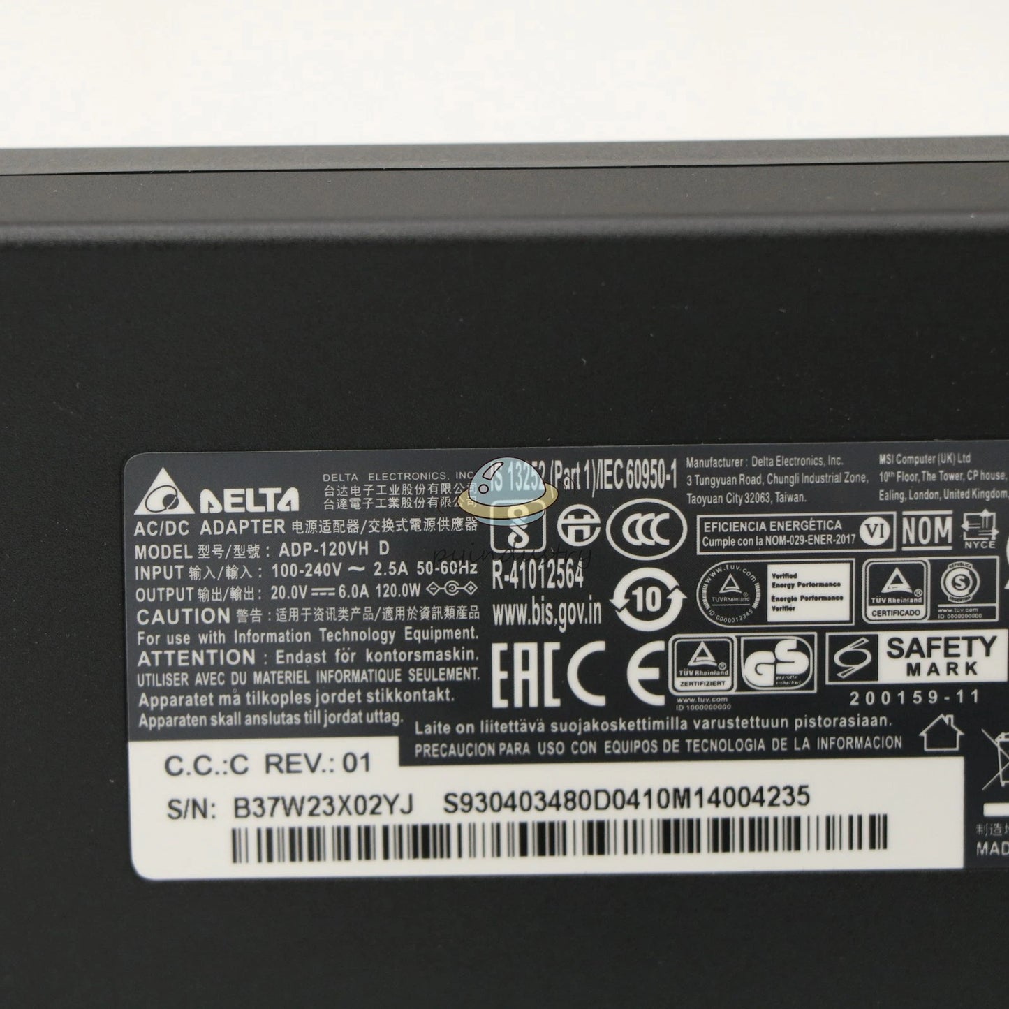20V 6A 120W Adapter MSI GF63 Thin 11SC-430CA ADP-120VH D AC Power Charger 1PCS