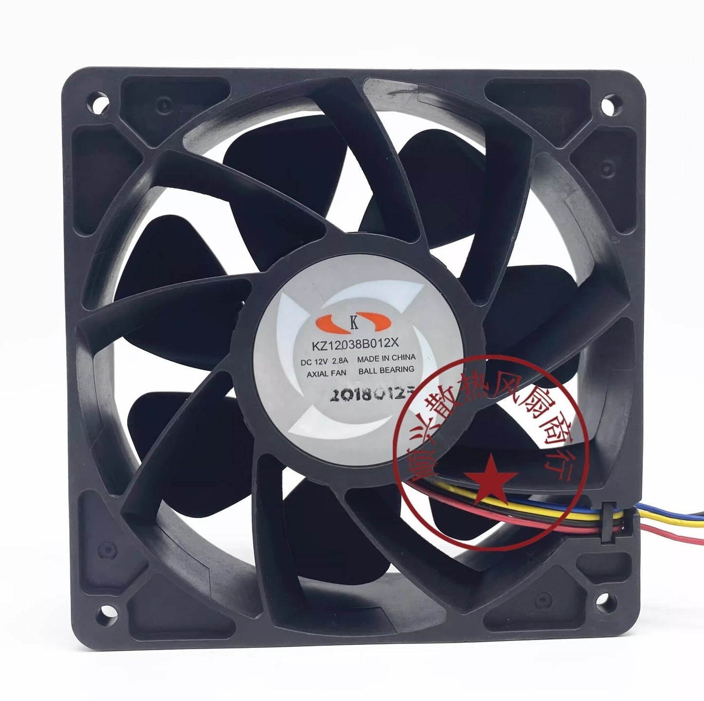 1PCS KZ12038B012X DC12V 2.8A 12CM 4-Wire Cooling Fan