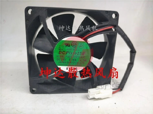 1 PCS SERVO Fan PUDC24U7C-L01 DC24V 0.18A 4.3W 8025 8 cm cooling fan 2 pin
