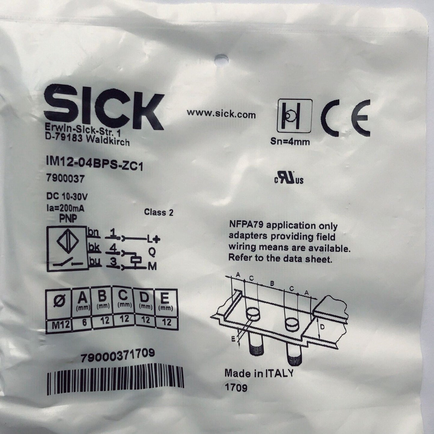 ONE SICK Proximity Switch IM12-04BPS-ZC1 - ONE SICK