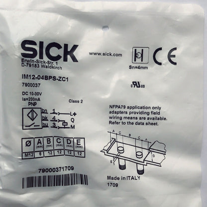 ONE SICK Proximity Switch IM12-04BPS-ZC1 - ONE SICK