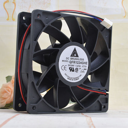 1pcs Delta QFR1224GHE 24V 1.41A 12038 12 cm fan