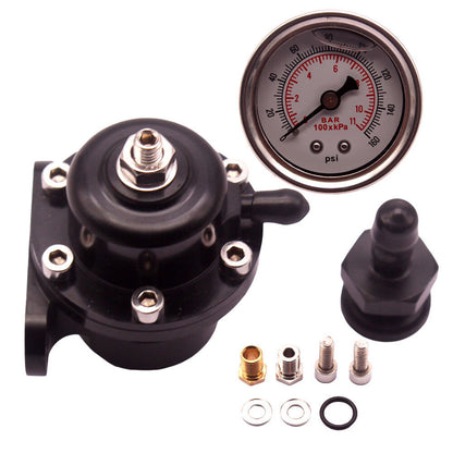 Racing FPR+Fuel Pressure Regulator Gauge For Honda B16 B18 B17 B20 Si LS GSR D16
