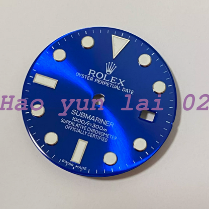 1PC 3135mm Watch black green water ghost dial for 2836 2824 3135 movement