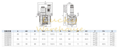 1pcs AirTAC GV30010F1A GV30010F1B Pneumatic Pressure Regulating Valve