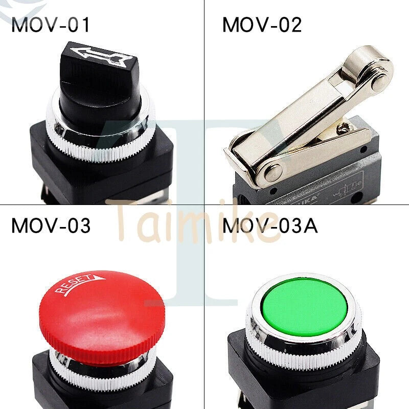 Pneumatic Control Valve MOV-03A Mechanical Button Valve 2 Position 3 Way 1/8'' *