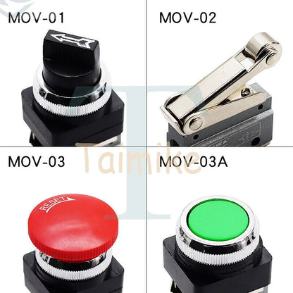 Pneumatic Control Valve MOV-03A Mechanical Button Valve 2 Position 3 Way 1/8'' *
