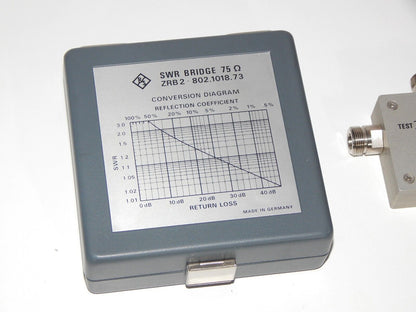 Rohde & Schwarz ZRB 2 SWR BRIDGE measuring bridge 75 Ohm 5 MHz ... 2000 MHz - ROHDE & SCHWARZ