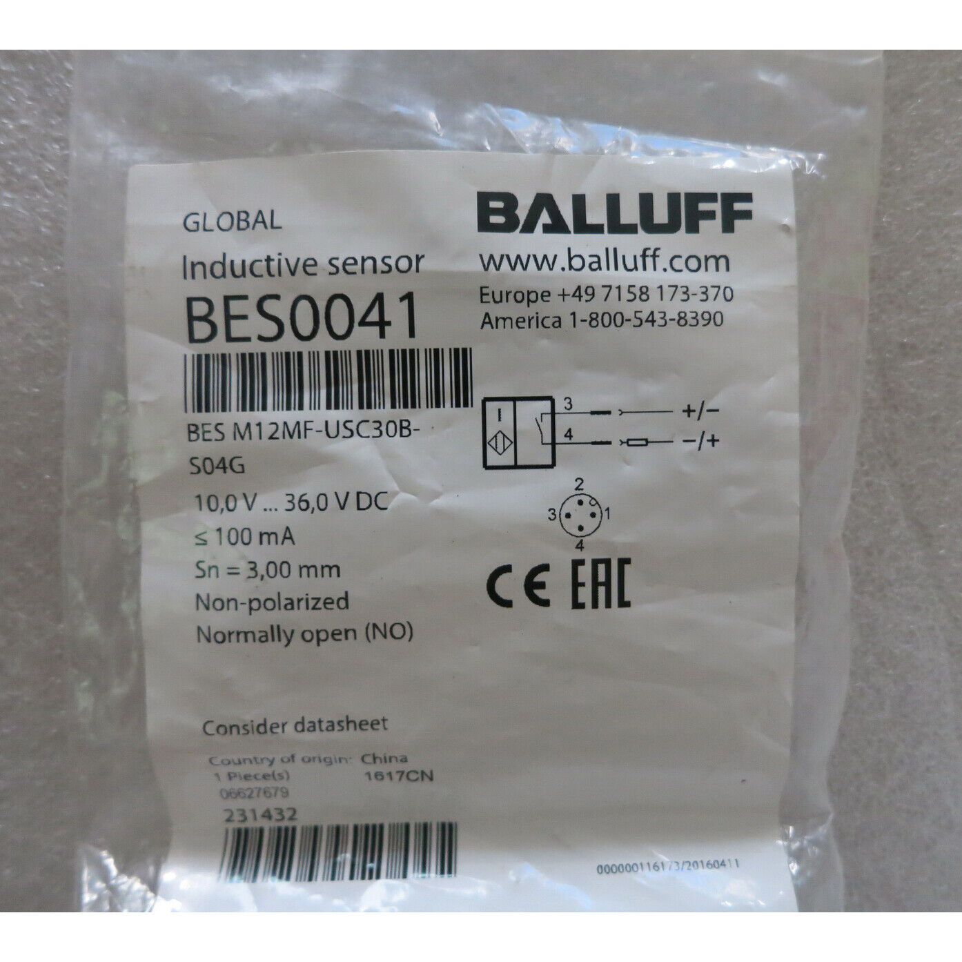 Proximity Sensor BES M12MF-USC30B-S04G Fast - BALLUFF