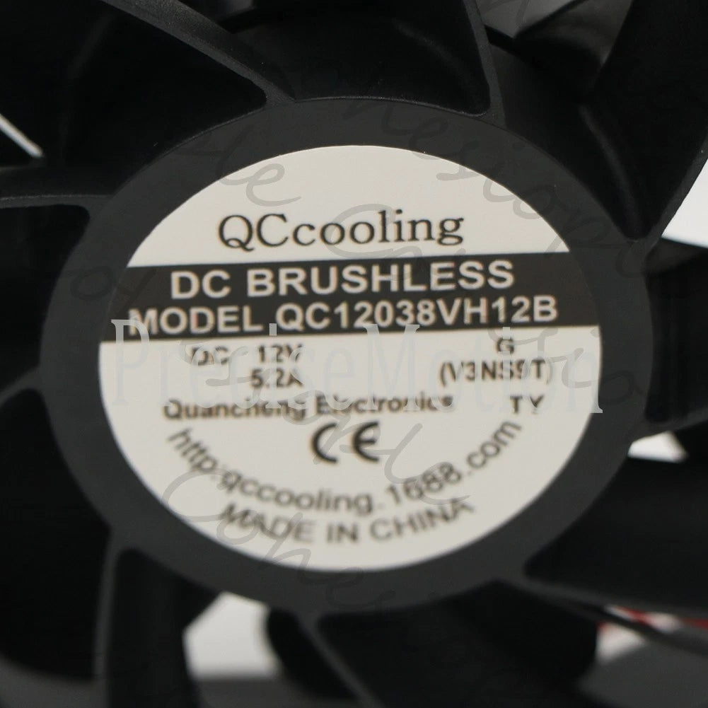 1 PCS QCcooling Fan QC12038VH12B DC12V 5.2A 12cm 2 wire Large air cooling fan