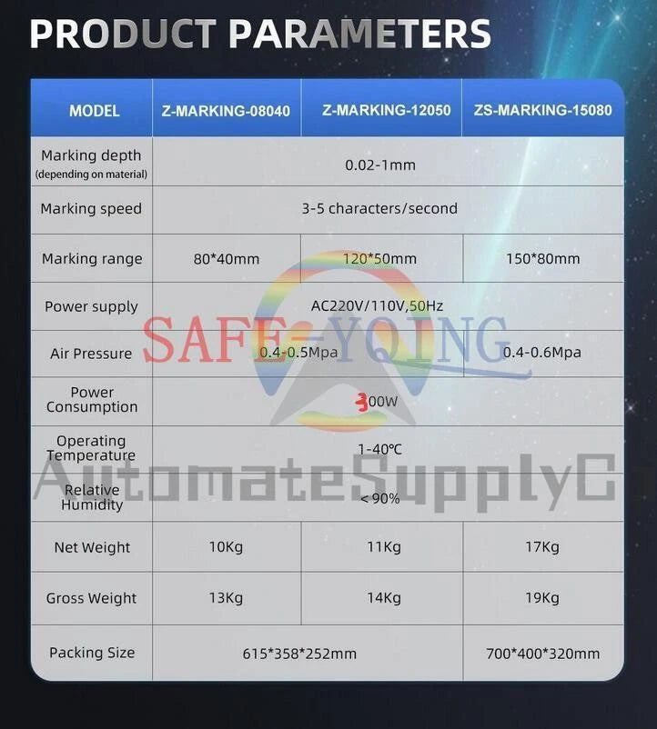 Z-Marking-12050 Portable Pneumatic Dot Peen Marking Machine 120*50mm