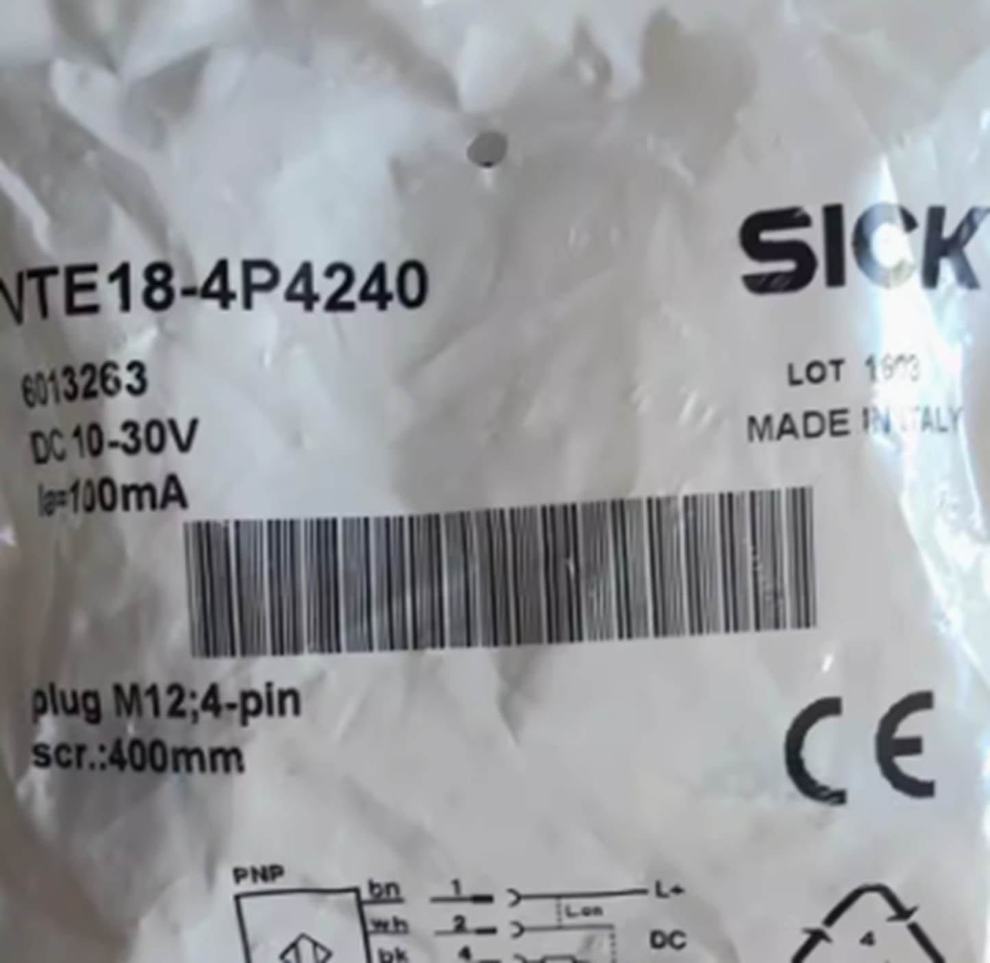 SICK VTE18-4P4240 4-Pin Connector Reflective Photoelectric Proximity Sensor - SICK
