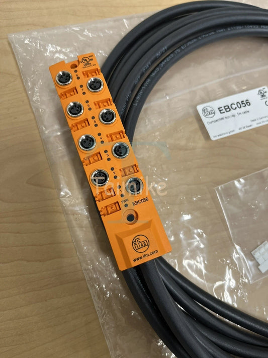 ! IFM EBC056 Sensor Wiring Block Compact M8 8 Channel Junction Box - 5m Cable