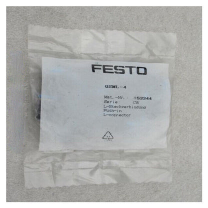 New FESTO Gas Connector QSML-4 153344 1-Year Warranty - FESTO