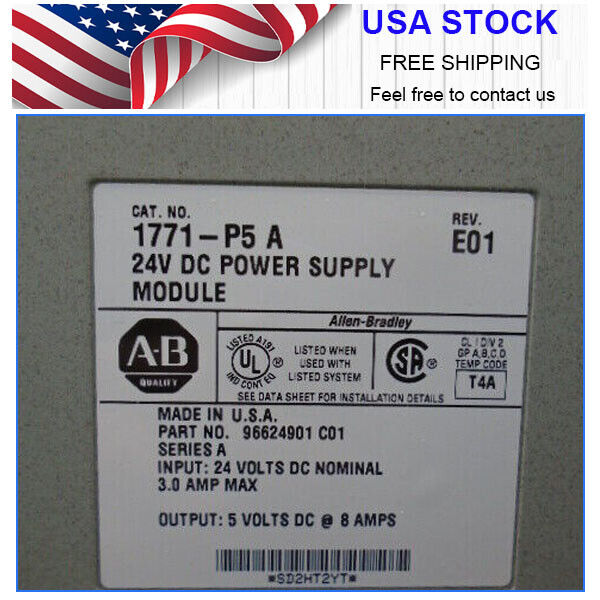 1771-P5 Allen Bradley 1771 P5 PLC 5 24VDC Power Supply 1771P5 SER A W16 US