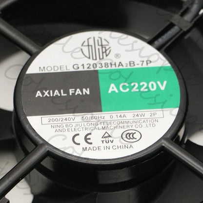 1 PCS 0.14A 24W 2 Wire 120 * 120 * 38MM AXIAL Fan G12038HA2B-7P AC 220V