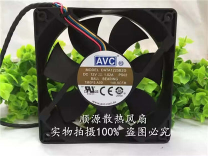 new AVC DATA1225B2S-PS02 12025 DC12V 1.02A 4-Wire Silent Cooling Fan